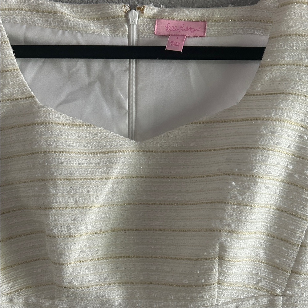 Lilly Pulitzer Ivory and Gold Striped Dress